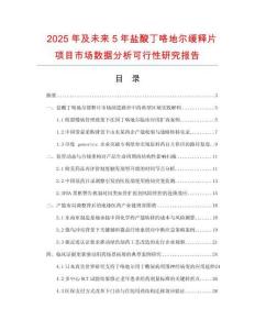 2025年及未來(lái)5年鹽酸丁咯地爾緩釋片項(xiàng)目市場(chǎng)數(shù)據(jù)分析可行性研究報(bào)告