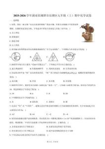 2025-2026學年湖南省湘潭市岳塘區九年級（上）期中化學試卷（含答案）