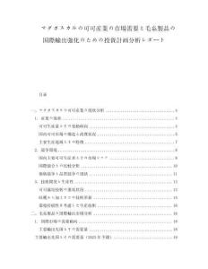 マダガスカルの可可産業の市場需要と毛糸製品の國際輸出強化のための投資計畫分析レポート