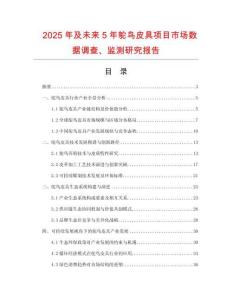 2025年及未來(lái)5年鴕鳥(niǎo)皮具項(xiàng)目市場(chǎng)數(shù)據(jù)調(diào)查、監(jiān)測(cè)研究報(bào)告