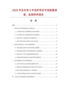 2025年及未來5年池爐項(xiàng)目市場(chǎng)數(shù)據(jù)調(diào)查、監(jiān)測(cè)研究報(bào)告