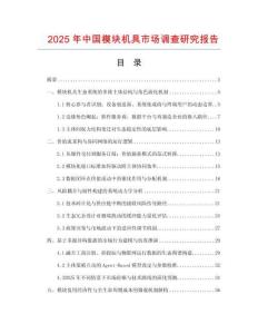 2025年中國(guó)模塊機(jī)具市場(chǎng)調(diào)查研究報(bào)告