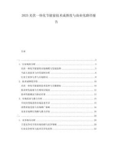2025光伏一体化节能窗技术成熟度与商业化路径报告
