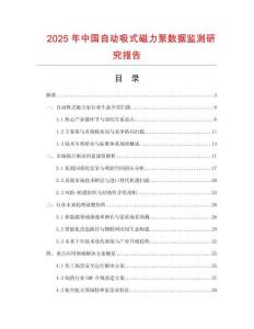 2025年中國(guó)自動(dòng)吸式磁力泵數(shù)據(jù)監(jiān)測(cè)研究報(bào)告