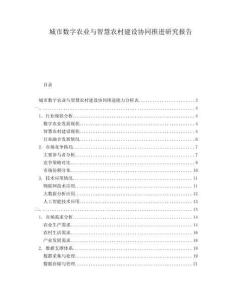 城市數(shù)字農(nóng)業(yè)與智慧農(nóng)村建設(shè)協(xié)同推進(jìn)研究報(bào)告