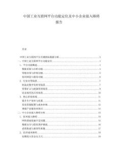 中國(guó)工業(yè)互聯(lián)網(wǎng)平臺(tái)功能定位及中小企業(yè)接入障礙報(bào)告