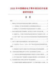 2025年中國(guó)精密電子零件清洗機(jī)市場(chǎng)調(diào)查研究報(bào)告
