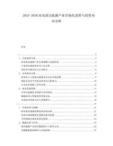 2025-2030冰島清潔能源產(chǎn)業(yè)市場(chǎng)化進(jìn)程與投資布局分析