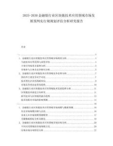 2025-2030金融銀行業(yè)區(qū)塊鏈技術(shù)應(yīng)用領(lǐng)域市場(chǎng)發(fā)展預(yù)判實(shí)行規(guī)規(guī)劃評(píng)估分析研究報(bào)告