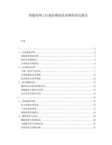 智能电网上行通信模块技术路线对比报告