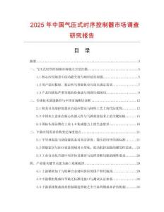 2025年中国气压式时序控制器市场调查研究报告
