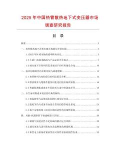 2025年中國熱管散熱地下式變壓器市場調查研究報告