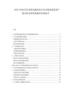 2025-2030巴巴多斯金融科技行業(yè)市場發(fā)展前景產(chǎn)銷分析及投資機遇評估規(guī)劃書