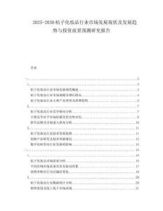 2025-2030桔子化妆品行业市场发展现状及发展趋势与投资前景预测研究报告