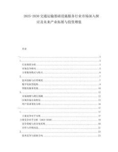 2025-2030交通運輸基礎(chǔ)設(shè)施服務(wù)行業(yè)市場深入探討及未來產(chǎn)業(yè)拓展與投資增值