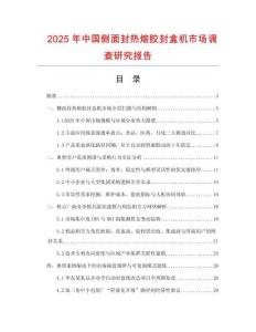 2025年中國側面封熱熔膠封盒機市場調查研究報告