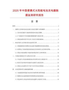 2025年中国便携式太阳能电池充电器数据监测研究报告