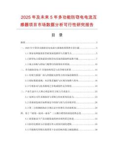 2025年及未來5年多功能防竊電電流互感器項目市場數據分析可行性研究報告
