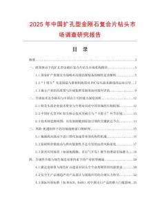 2025年中國擴孔型金剛石復合片鉆頭市場調查研究報告