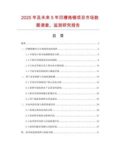 2025年及未來5年凹槽格柵項目市場數據調查、監測研究報告