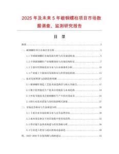 2025年及未來5年碳鋼螺柱項目市場數(shù)據(jù)調(diào)查、監(jiān)測研究報告