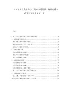 ザイレンの農産品加工業の市場需要と持続可能な投資計畫分析レポート