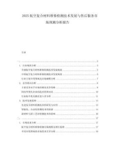 2025航空復(fù)合材料維修檢測(cè)技術(shù)發(fā)展與售后服務(wù)市場(chǎng)預(yù)測(cè)分析報(bào)告