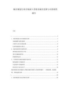 城市規(guī)劃行業(yè)市場深入考察及城市更新與可持續(xù)性報(bào)告
