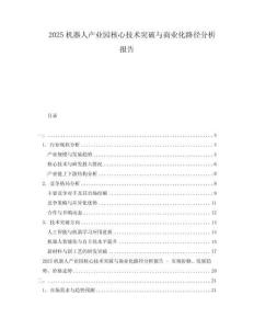 2025機器人產(chǎn)業(yè)園核心技術(shù)突破與商業(yè)化路徑分析報告