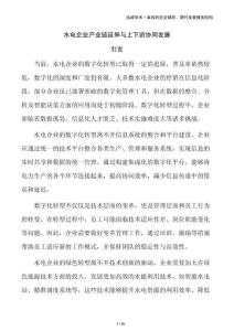 水電企業(yè)產(chǎn)業(yè)鏈延伸與上下游協(xié)同發(fā)展