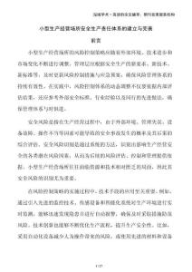 小型生產(chǎn)經(jīng)營(yíng)場(chǎng)所安全生產(chǎn)責(zé)任體系的建立與完善