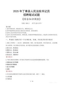 2025年丁青法院書記員招聘考試真題及答案