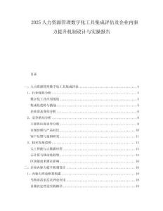 2025人力資源管理數字化工具集成評估及企業內驅力提升機制設計與實操報告