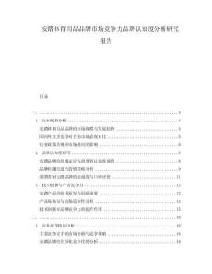 安踏體育用品品牌市場競爭力品牌認知度分析研究報告