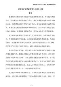 燃煤鍋爐清潔能源替代與綜合利用