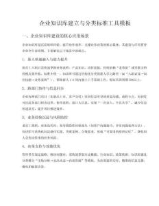 企業(yè)知識庫建立與分類標準工具