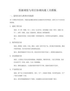 資源調度與項目協(xié)調溝通工具