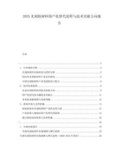 2025光刻膠材料國(guó)產(chǎn)化替代進(jìn)程與技術(shù)突破方向報(bào)告