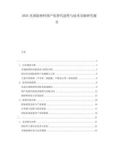 2025光刻膠材料國(guó)產(chǎn)化替代進(jìn)程與技術(shù)突破研究報(bào)告