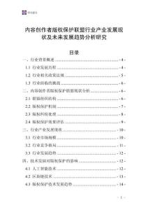 內(nèi)容創(chuàng)作者版權(quán)保護(hù)聯(lián)盟行業(yè)產(chǎn)業(yè)發(fā)展現(xiàn)狀及未來發(fā)展趨勢分析研究