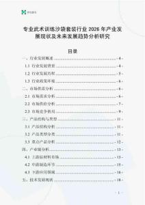 專業武術訓練沙袋套裝行業2026年產業發展現狀及未來發展趨勢分析研究