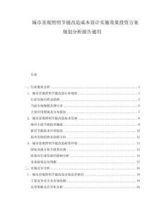 城市景觀照明節(jié)能改造成本設(shè)計(jì)實(shí)施效果投資方案規(guī)劃分析報(bào)告通用