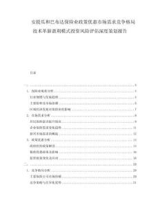 安提瓜和巴布達保險業(yè)政策優(yōu)惠市場需求競爭格局技術(shù)革新盈利模式投資風險評估深度策劃報告