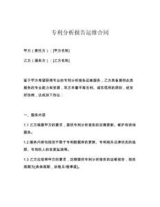 專利分析報告運維合同