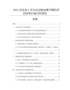 2025及未來(lái)5年半自動(dòng)梳齒榫開(kāi)榫機(jī)項(xiàng)目投資價(jià)值分析報(bào)告
