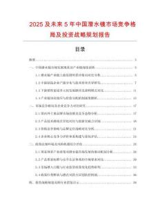 2025及未來5年中國潛水鏡市場競爭格局及投資戰(zhàn)略規(guī)劃報告