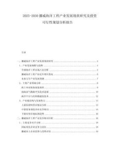 2025-2030挪威海洋工程產業發展現狀研究及投資可行性規劃分析報告