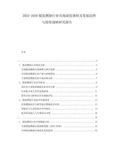 2025-2030煤炭燃燒行業(yè)市場深度調(diào)研及發(fā)展趨勢與投資戰(zhàn)略研究報告