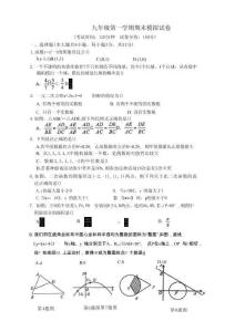九年级上学期数学期末模拟试卷