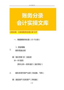 記賬實操- 水族館賬務處理分錄SOP